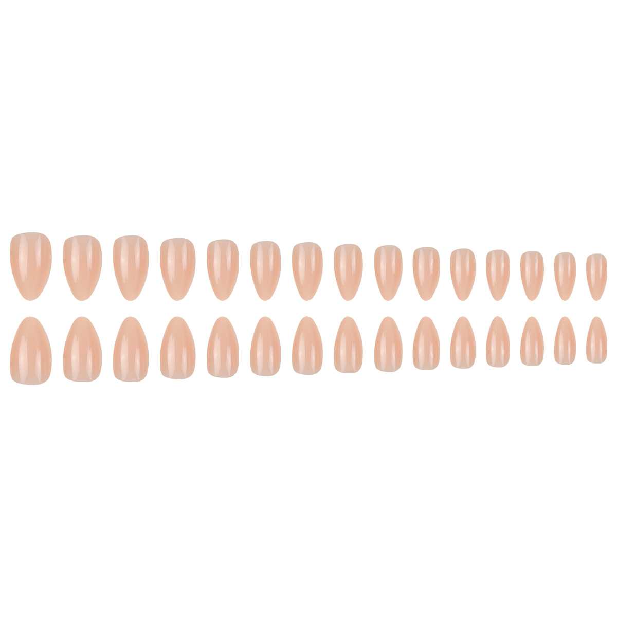 Solid-color artificial nails Short almond shape Glossy finish Wearable nails Removable nail tips