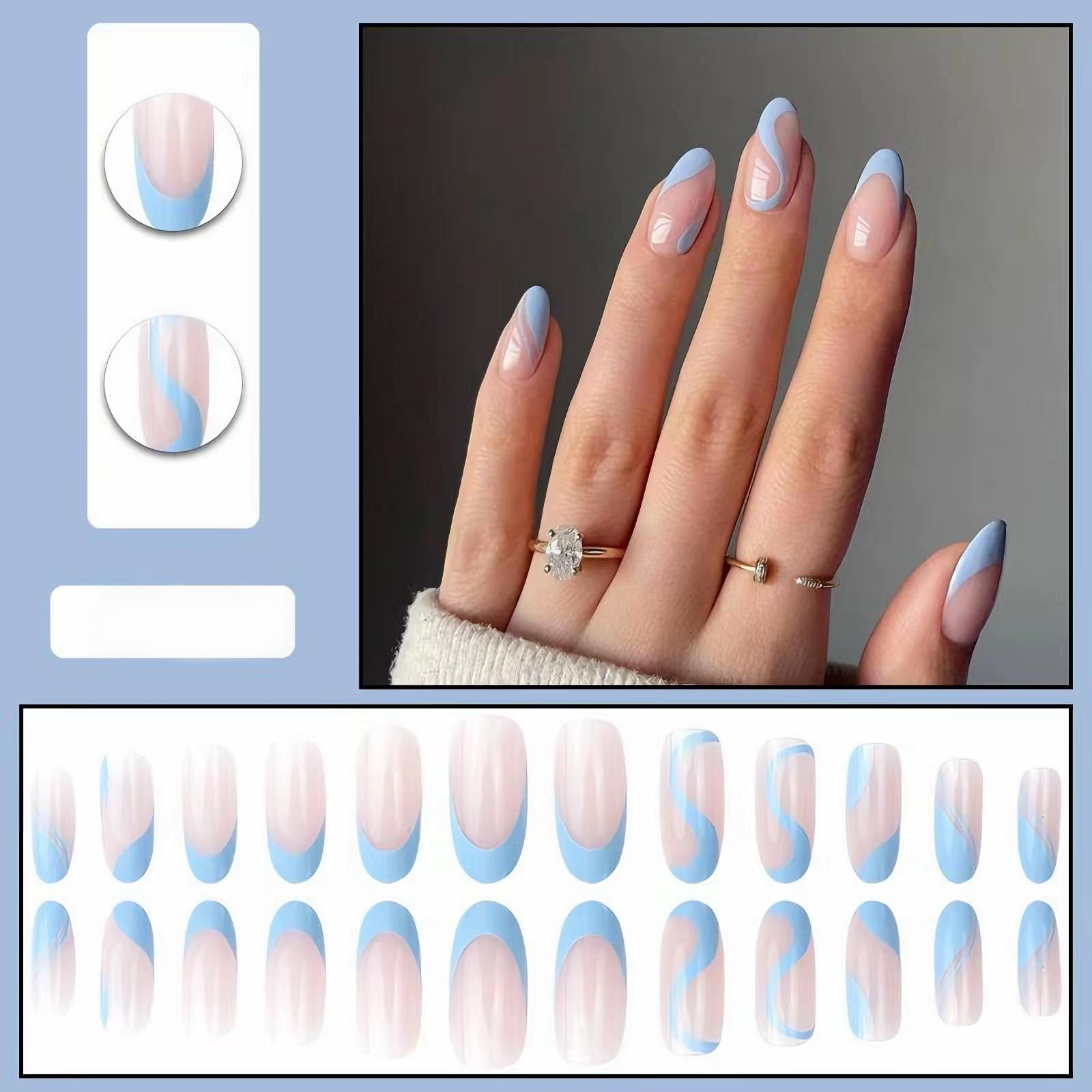 Blue line nails