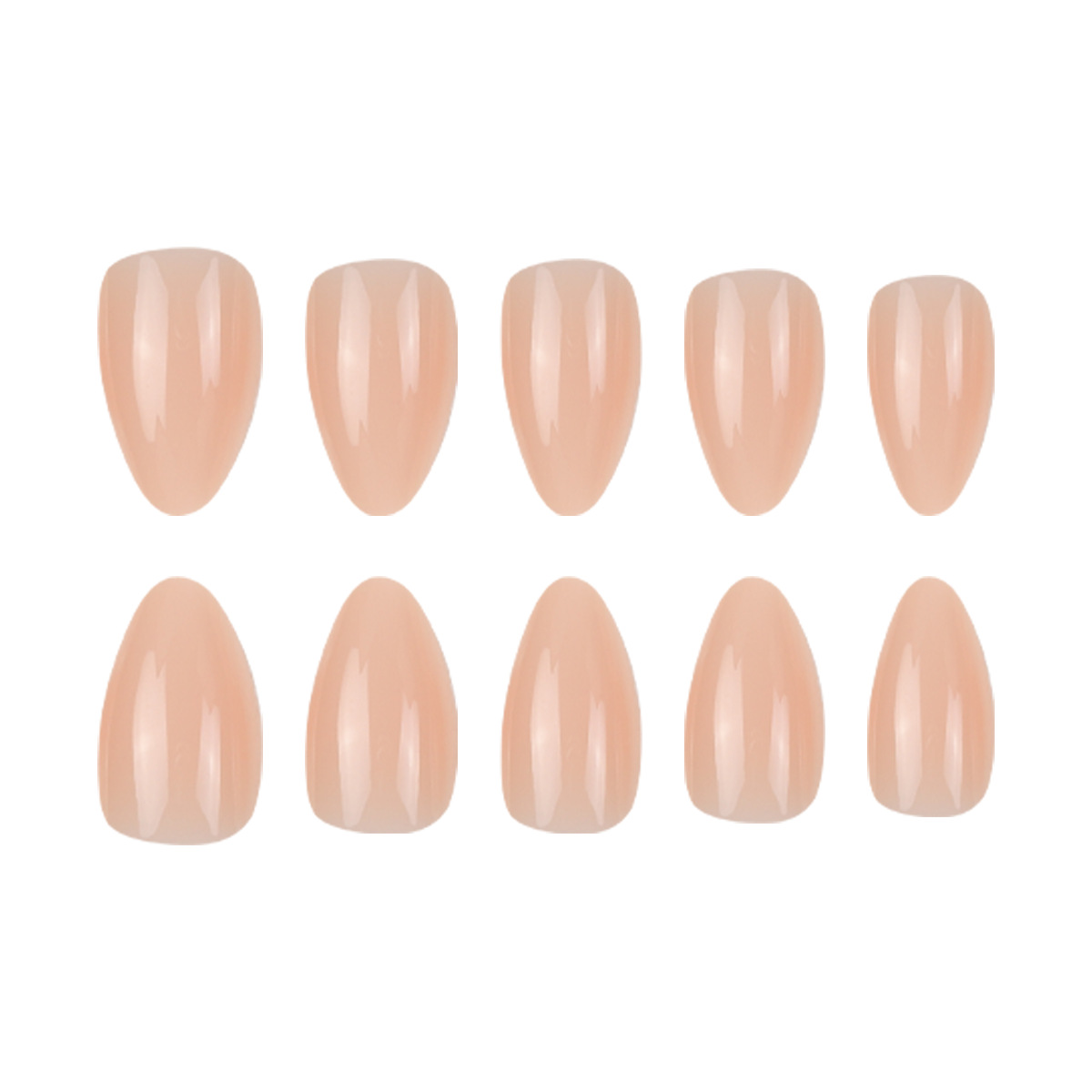 Solid-color artificial nails Short almond shape Glossy finish Wearable nails Removable nail tips
