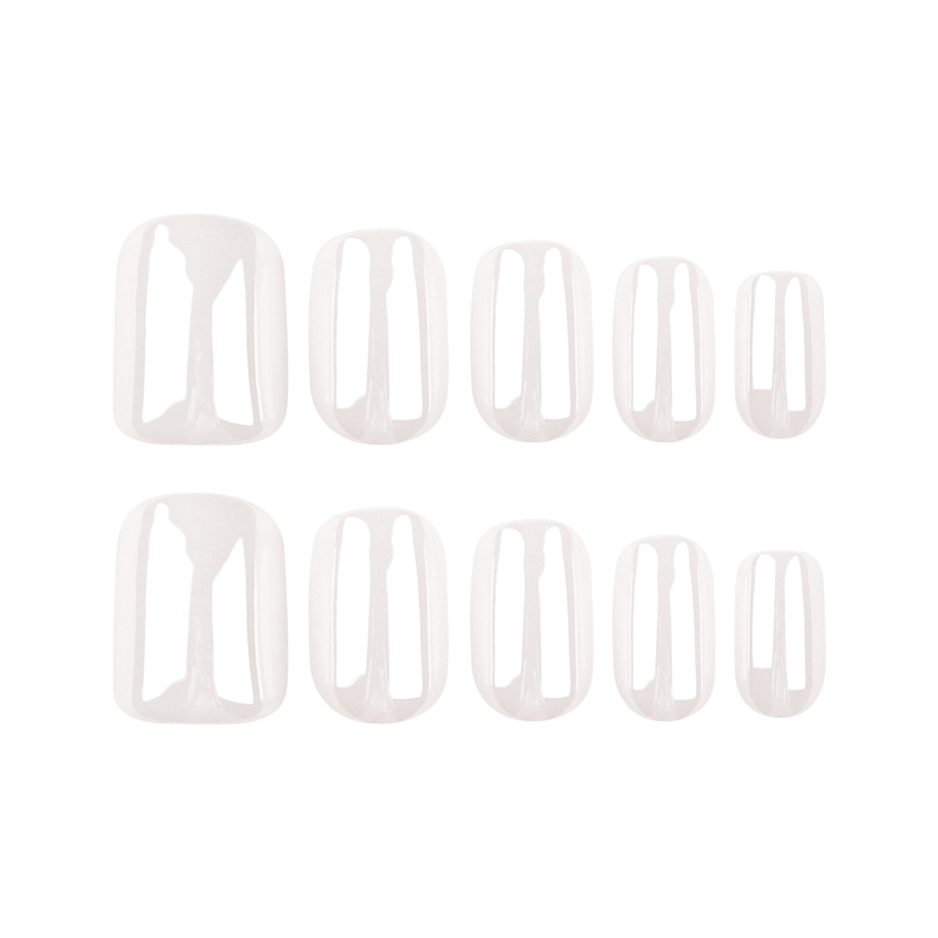 Moonlight White Solid Color Nail Art, Removable Short Artificial Nail Tips