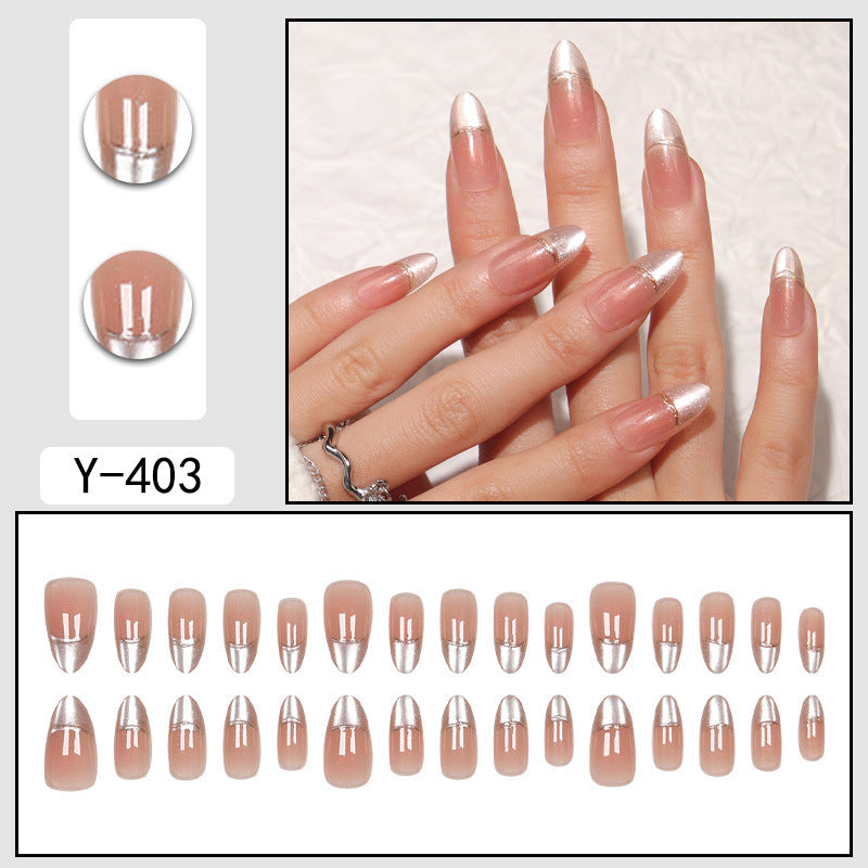 Cat Eye Line French Nails